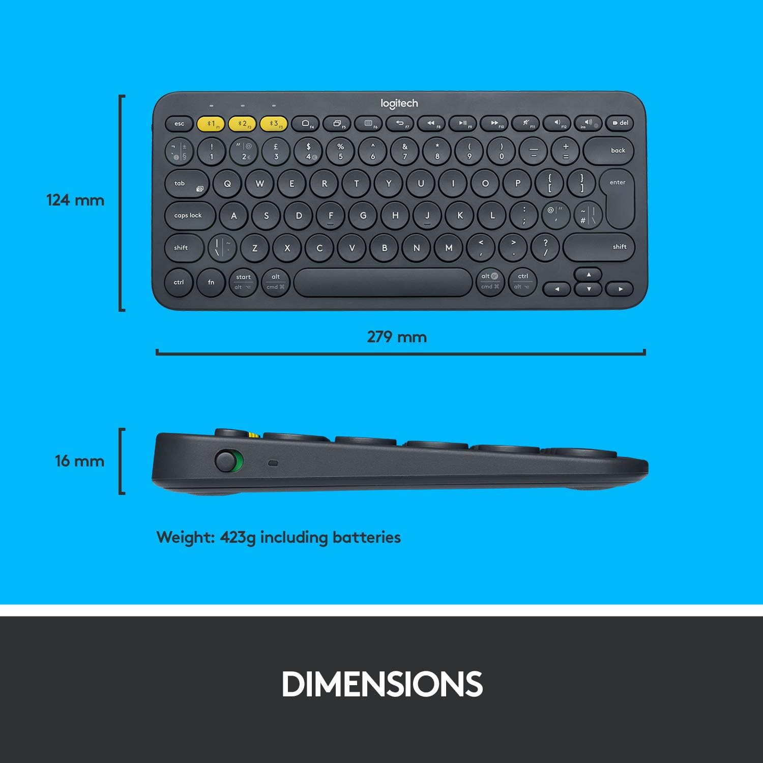 Logitech K380 Pebble Multi-Device Bluetooth Keyboard – Windows, Mac, Chrome OS, Android, iPad, iPhone, Apple TV Compatible Logitech K380 Pebble Multi-Device Bluetooth Keyboard – Windows, Mac, Chrome OS, Android, iPad, iPhone, Apple TV Compatible
